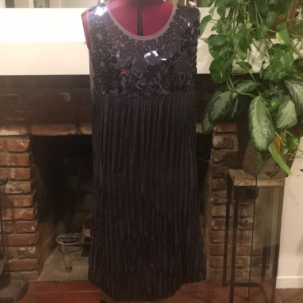 NWT PANITTI Gray sequin Dress